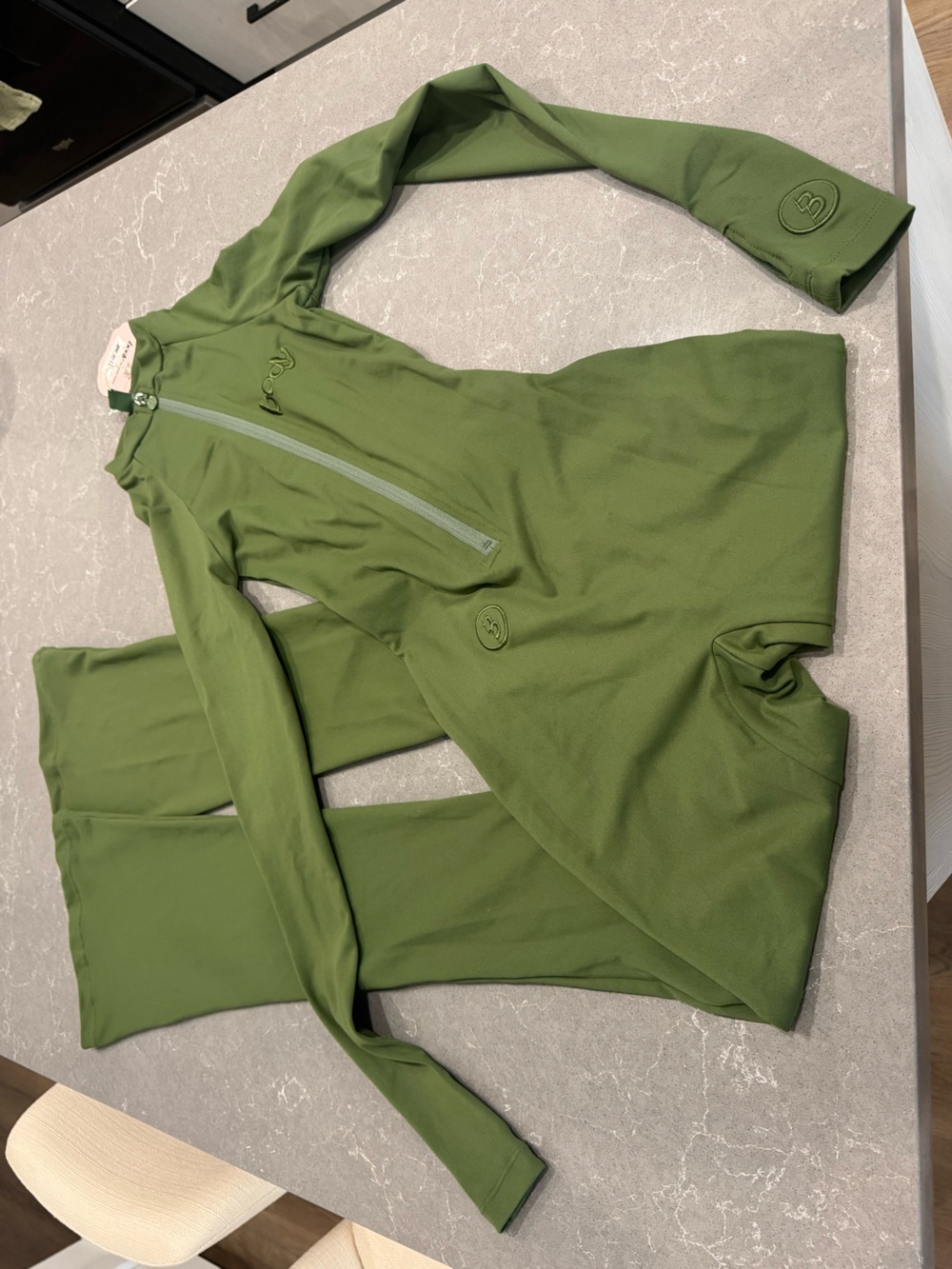 Body by Raven Tracy Olive Green Women's Jumpsuit with Front Zip